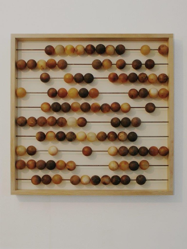 Abbildung Zählrahmen "Abacus", 2014, 77x77 cm